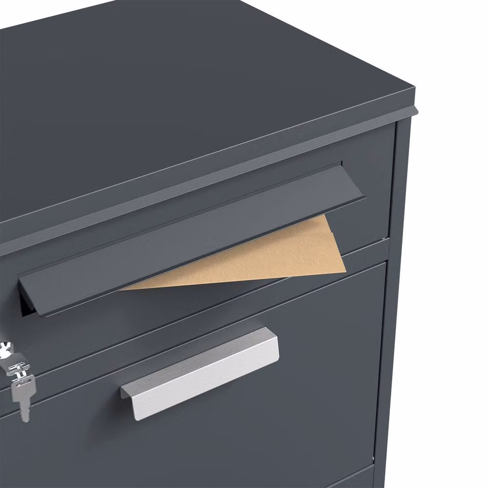 Phoenix Safe Company PB1121AAK Steel Parcel Box with Key Lock and Anti-Fishing Feature in Grey, W/D/H: 40 x 38 x 15 cm – 4