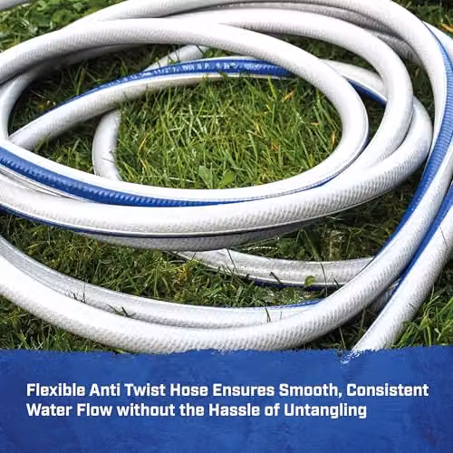 Faithfull Flexible Anti-Twist NTS PVC Hose, 15m, 12.7mm Diameter, Grey – 4