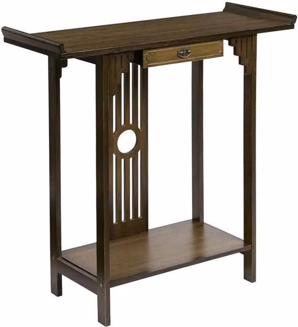FLAVORA Large Wooden Hallway Console Table in Brown