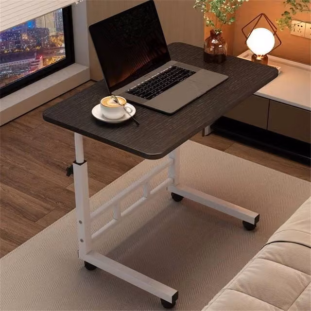 VOGREX Height Adjustable Standing Desk with Castors, Black – 1