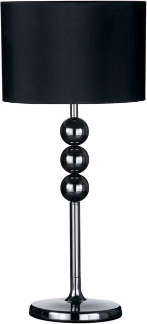 Orsina Modern Chrome and Black Table Lamp with Sphere Design, H 66 cm x W 34 cm x D 34 cm
