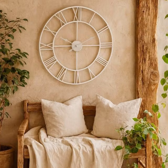 Wyld Haus Minimalist White Metal Round Analog Wall Clock – 1
