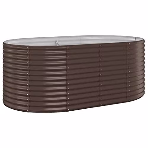 vidaXL Brown Steel Raised Garden Bed W: 175 cm, D: 100 cm, H: 68 cm – 1
