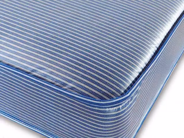 Shire Beds Rochester Crib 5 Contract Waterproof Mattress, 3ft Single, Blue Striped, W/D/H: 90 x 190 x 9.14 cm