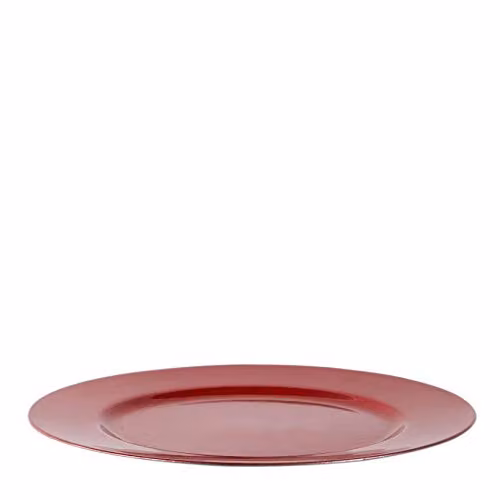 Argon Tableware Metallic Melamine Charger Plates in Red and Gold, Pack of 6, Diameter: 33 cm – 2