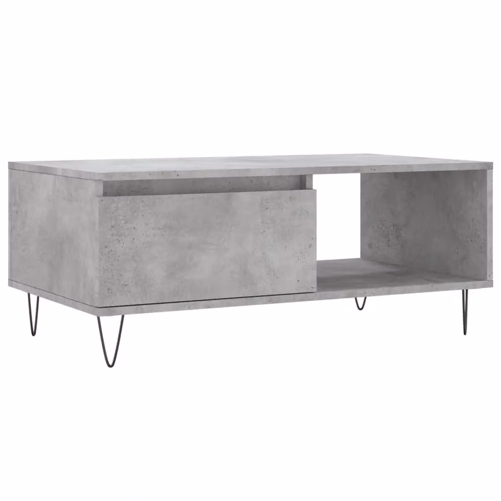 Berkfield Home Modern Rectangular Coffee Table in Grey Composite Wood, W: 90 cm, D: 50 cm, H: 36.5 cm – 2