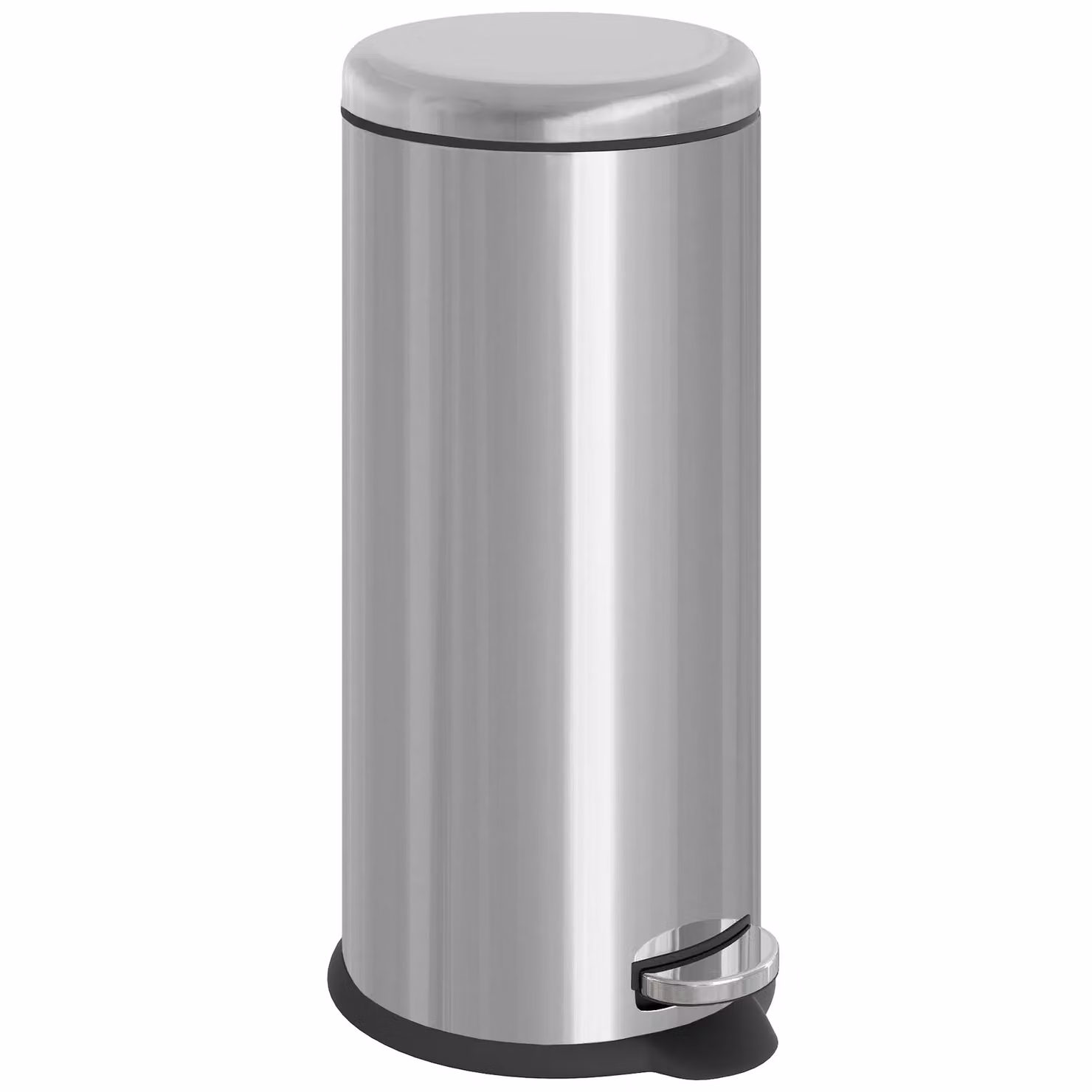 HOMCOM Stainless Steel Foot Pedal Kitchen Bin in Silver with Soft Close and Removable Inner Bucket – 2