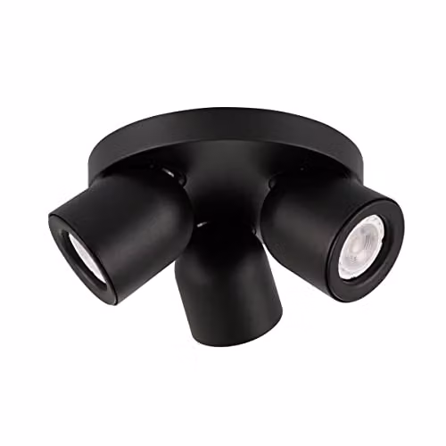 Netlighting Nuora Modern 3 Light Ceiling Spotlight Cluster in Black, GU10