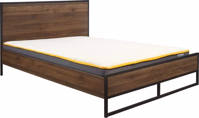 Birlea Houston Modern Bed in Brown Walnut, W/D/H: 120 x 200 cm