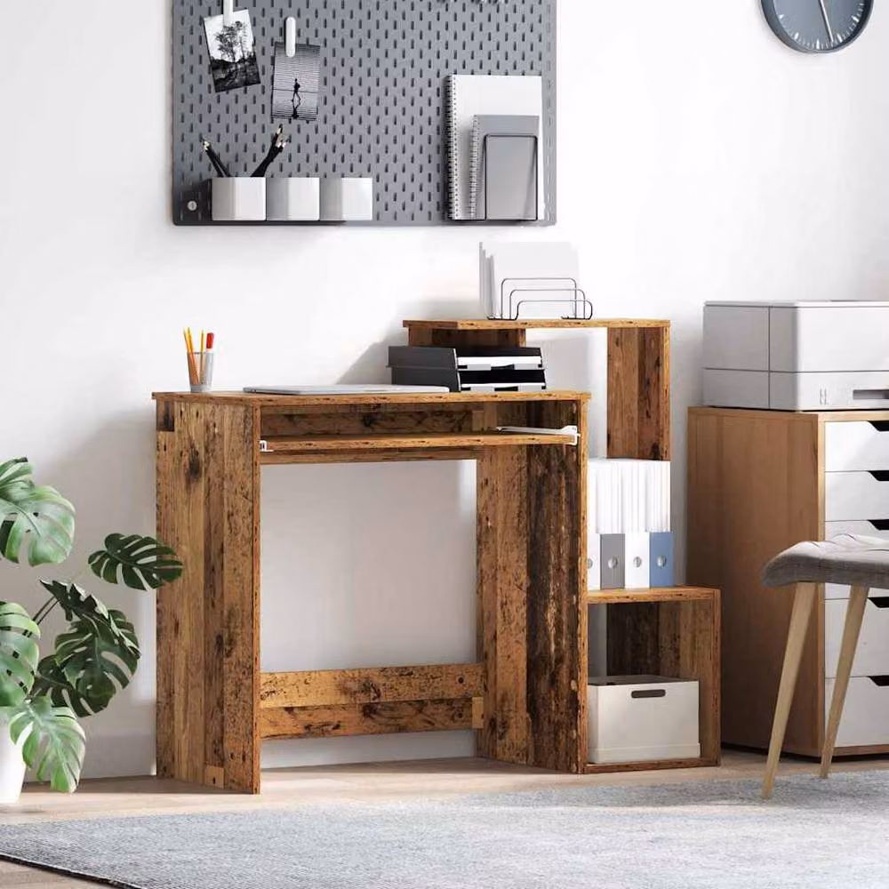 Berkfield Home Brown Rustic Computer Desk in Engineered Wood – 2