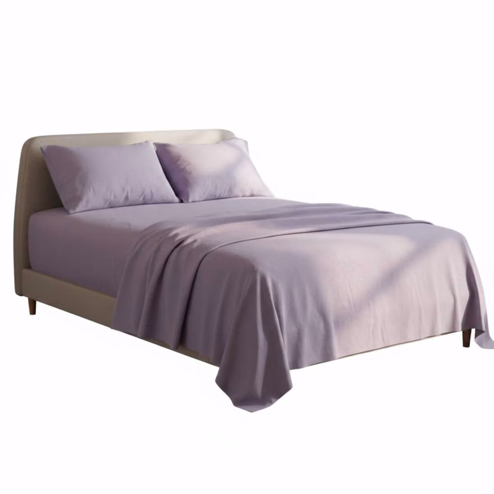 Snug City Purple Brushed Cotton Flannelette Fitted Sheet, Flat Sheet and Matching Pillowcases Set – 2