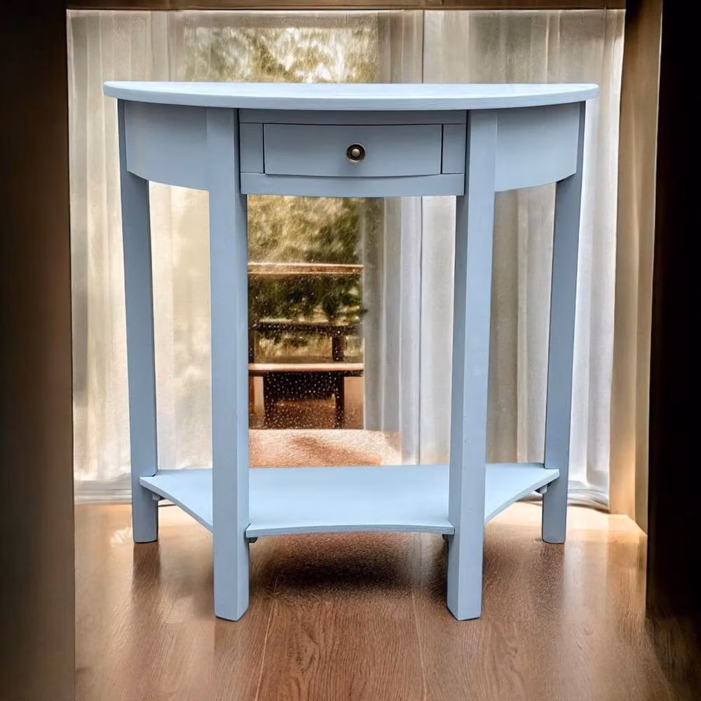 Minster Round Side Table in Blue, W: 80 cm, D: 35 cm, H: 80 cm – 3