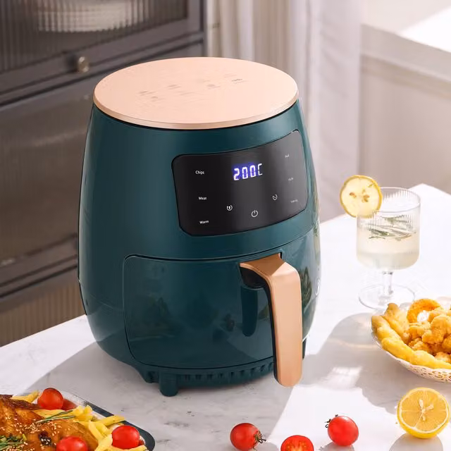 Livingandhome 4.5L Hot Air Fryer with Digital Display in Green