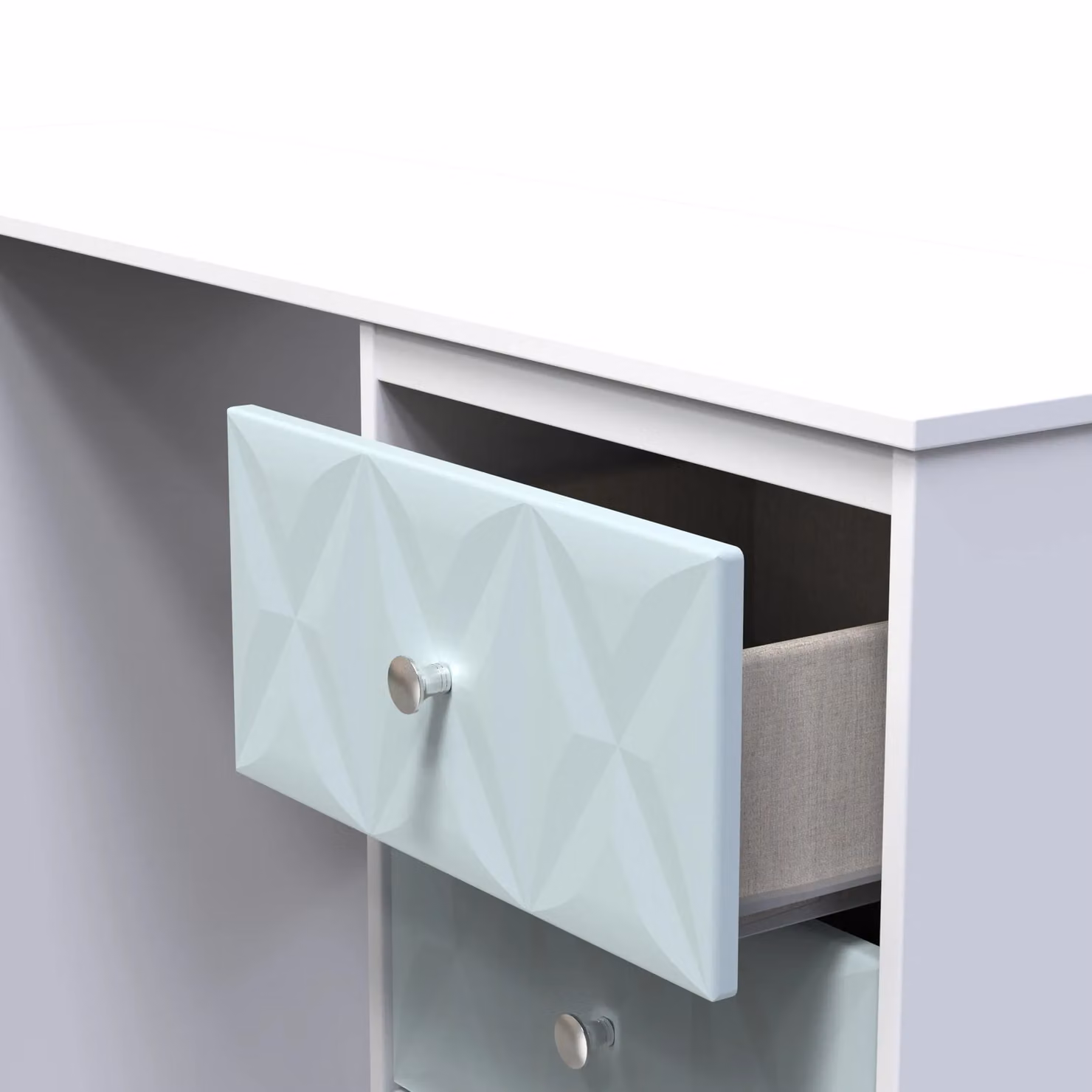 Ready Assembled 2 U Memphis 6 Drawer Kneehole Desk in Duck Egg Blue – 2