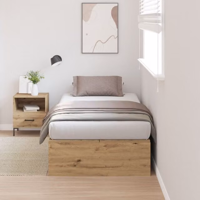 Berkfield Home Artisan Oak Storage Bed Frame with Drawers, Brown, W/D/H: 100 x 200 cm