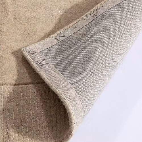Mayfair Hand-Knotted Natural Wool Area Rug in Beige and Sand, W: 80 cm, D: 150 cm – 4