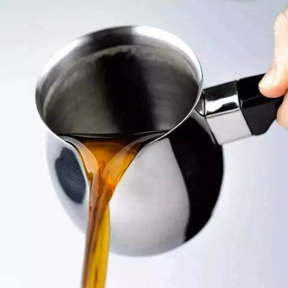 VOGREX Apollo Stainless Steel Turkish Coffee Pan, Silver, 400ml – 3