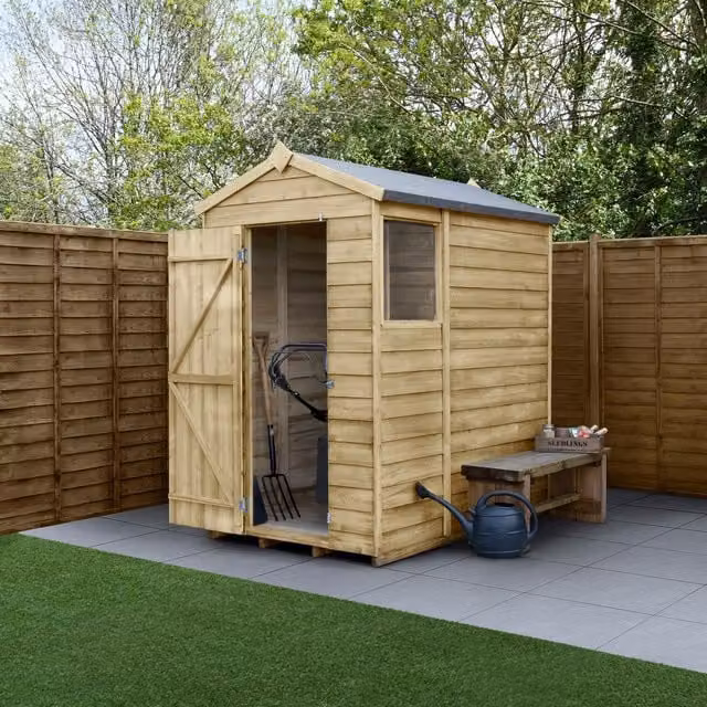 Forest Garden Apex Wooden Garden Shed in Brown