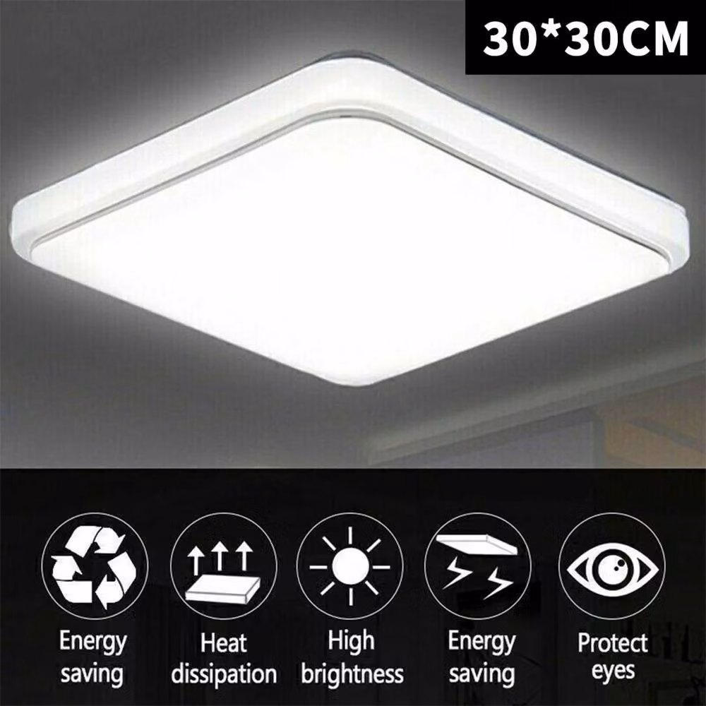FLAVORA 24W LED Square Ceiling Light Panel in White, W/D/H: 30 x 30 x 1 cm – 2