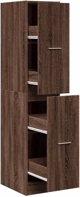 Berkfield Home Apothecary Cabinet in Brown Oak, W: 30 cm, D: 41 cm, H: 144.5 cm – 1