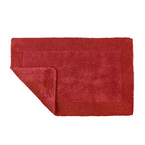 Allure Bath Fashions Heavyweight Reversible Cotton Bath Mat, Red, W: 53 cm, L: 85 cm – 1