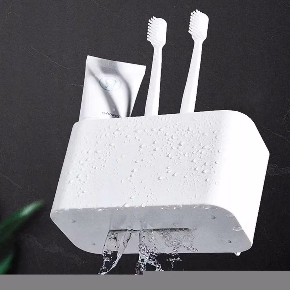 Kelvenix Wall-Mounted Toothbrush Holder and Rack Set in White – 3