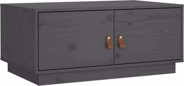 Berkfield Home Grey Rustic Solid Pine Coffee Table W/D/H: 80 x 50 x 35 cm – 1