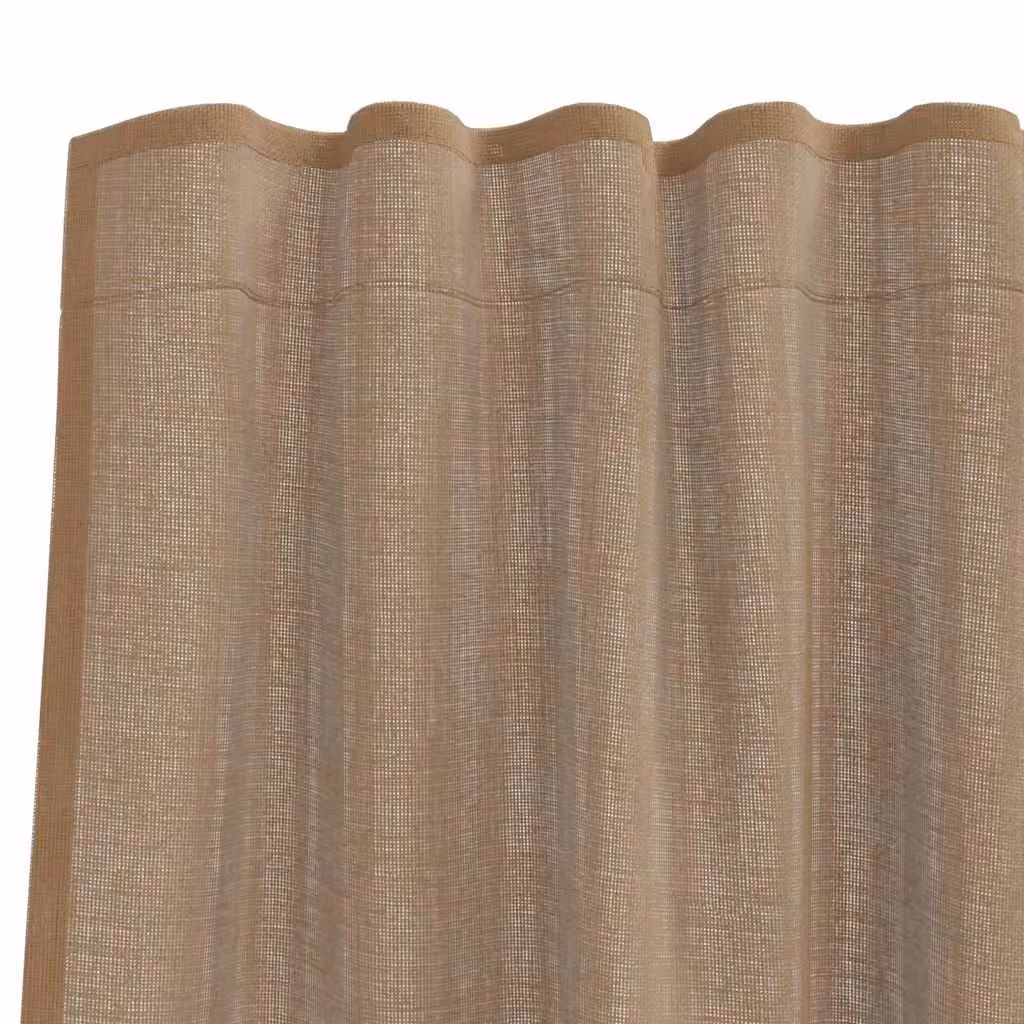 Berkfield Home Light Brown Voile Curtains with Rod Pockets, 2 Pack – 3