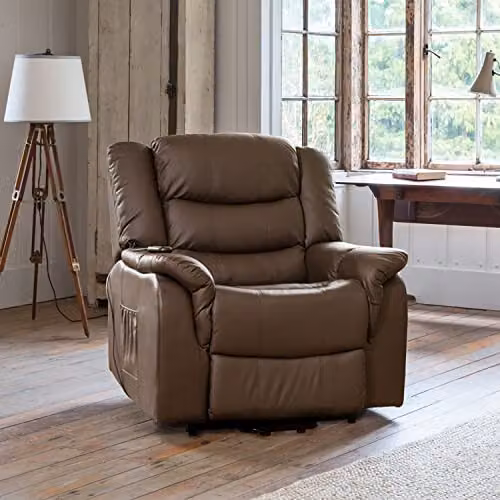 Artemis Home Almeira Electric Riser Recliner with Massage and Heat in Brown – 2