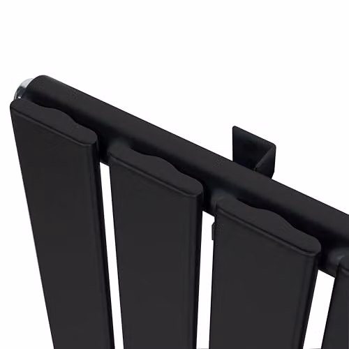 Monster Shop Black Carbon Steel Flat Single Column Radiator with Chrome TRV Valves and Wall Brackets, H: 600 mm x W: 1190 mm – 8