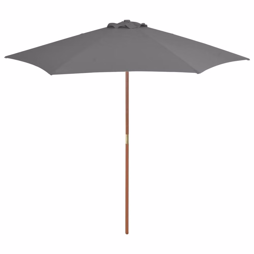 Berkfield Home Outdoor Parasol with Wooden Pole, Anthracite Grey, Diameter: 270 cm – 2