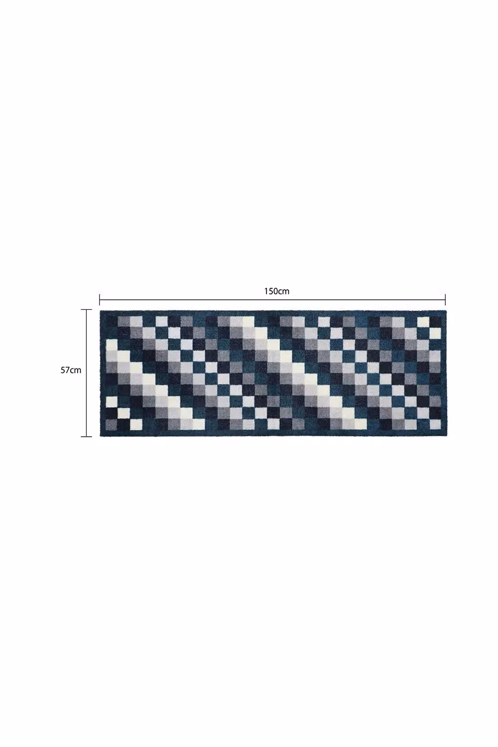 JVL Mega Machine Washable Runner Doormat, Pixels, Blue, W: 57 cm, L: 150 cm – 5