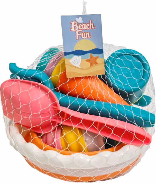 Multicolour Collapsing Bucket and Spade Beach Set