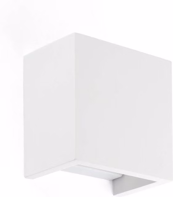Faro Oslo Up and Down Square Wall Light in White Plaster