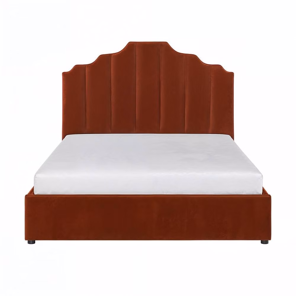 Flair Margot Ottoman Bed in Burnt Orange Velvet, Double (W: 140 cm, H: 145 cm, D: 205 cm) – 4