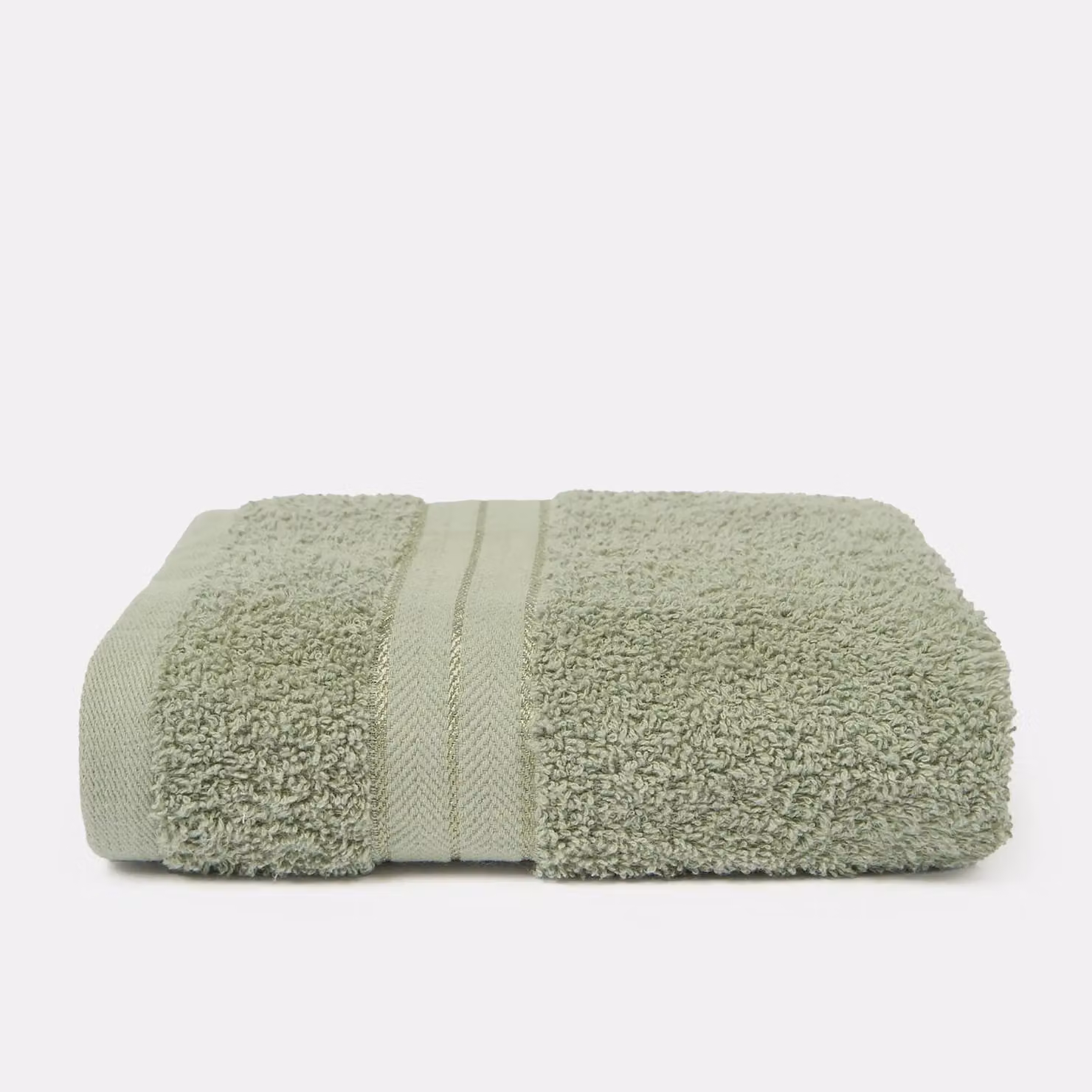 OHS 10 Pack of Fluffy 100% Cotton Bathroom Hand Towels in Pale Green – 2