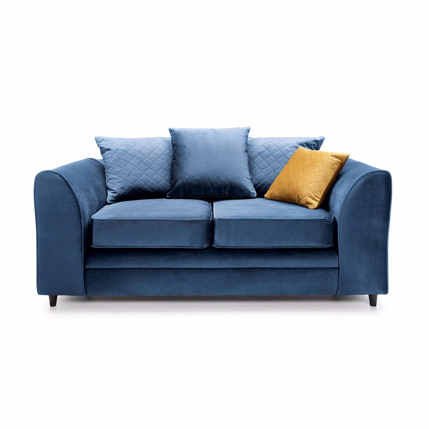 Abakus Direct Chicago 2 Seater Velvet Sofa in Blue, W/D/H: 160 x 89 x 78 cm – 2