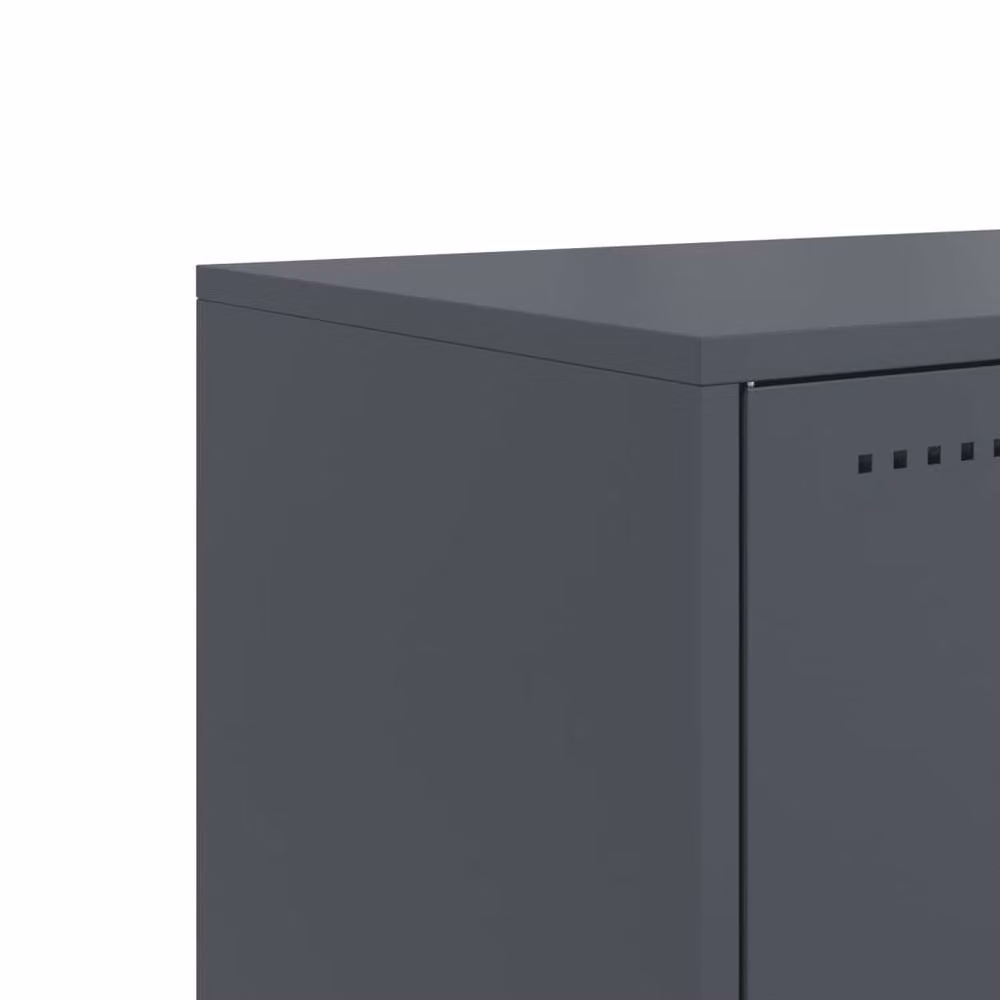 Berkfield Home Industrial Steel TV Cabinet in Anthracite, W: 68.5 cm, D: 39 cm, H: 60.5 cm – 6