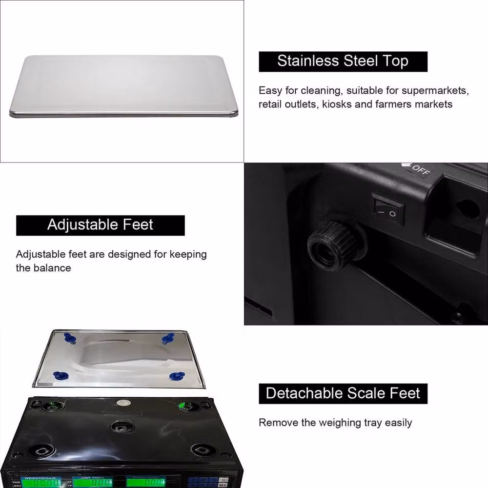 NESTLUNE Digital Electronic Retail Scale for Fruit and Vegetables, Black, W: 100 cm, D: 15 cm, H: 15 cm – 3