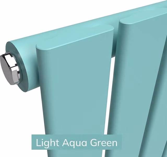 Lux Heat Flat Coloured Vertical Radiator in Light Aqua Green, H: 160 cm x W: 56 cm