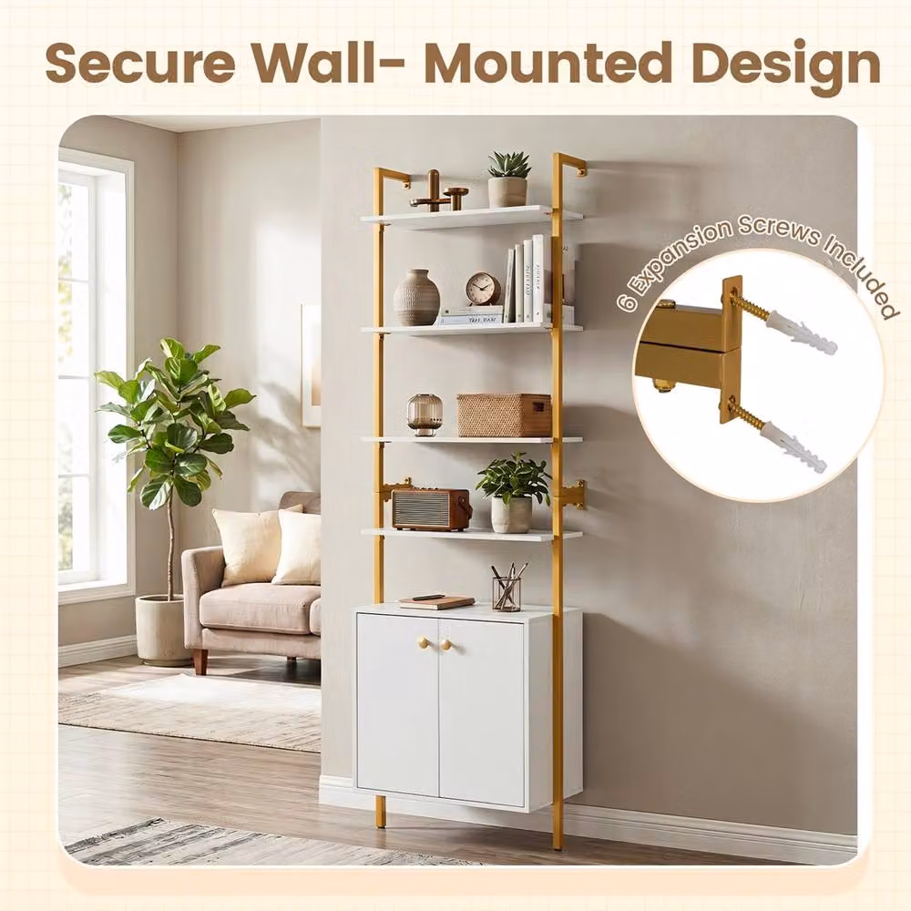 NESTLUNE White 7-Tier Metal Wall-Mounted Storage Rack, W: 100 cm, D: 15 cm, H: 186 cm – 3
