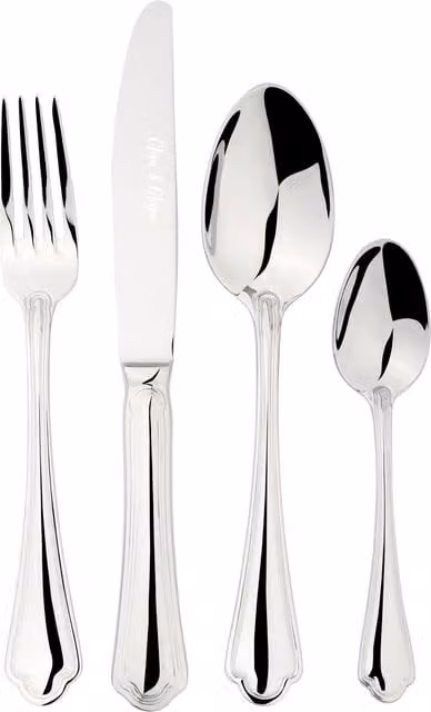 Glim & Glam Alhambra 32-Piece Polished Stainless Steel 18/8 Cutlery Set in Silver
