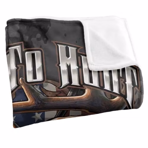 JQ Licensing Live To Hunt Deer Skull Super Soft Silky Touch Fleece Throw Blanket, W: 91 cm, D: 147 cm – 2