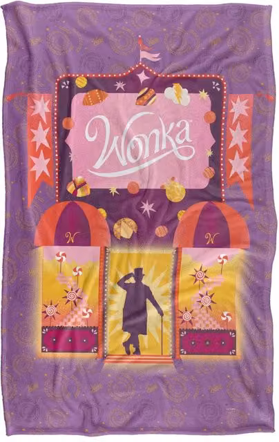 Warner Bros. Wonka (2023) Doorway To Imagination Super Soft Silky Touch Fluffy Throw Blanket, Purple, Large – 1