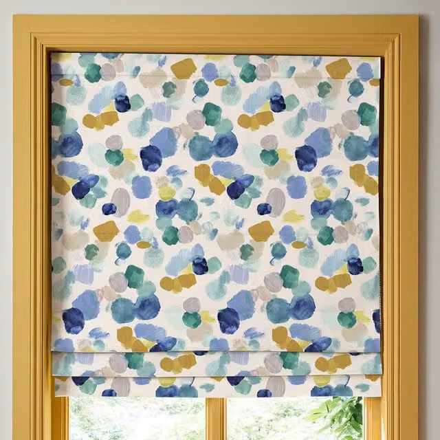 Wee Blue Bell Dreamer Made To Measure Blackout Roman Blind in Cloud Multicolour