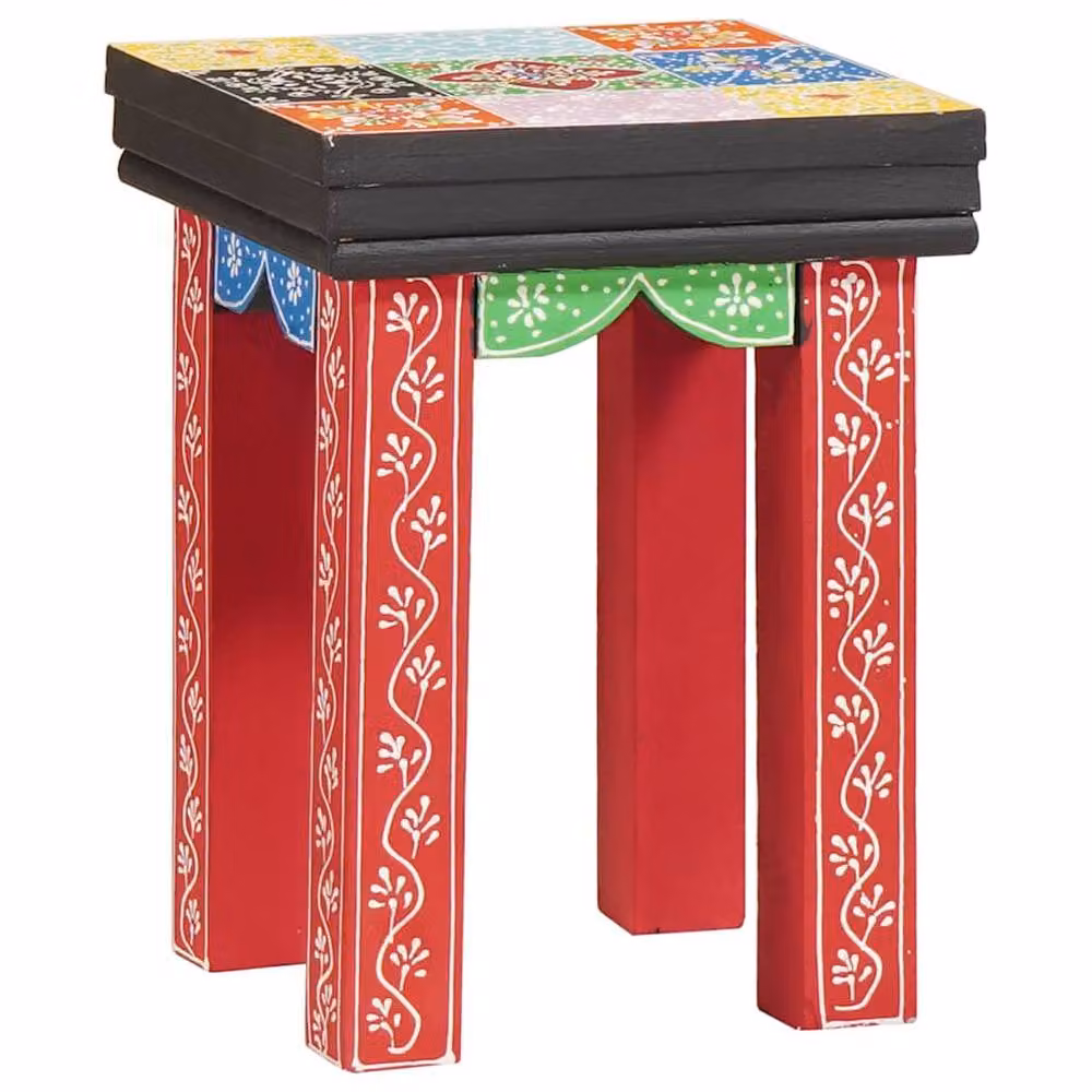 Berkfield Home Set of 3 Square Mango Wood Nesting Tables in Multicolour – 2