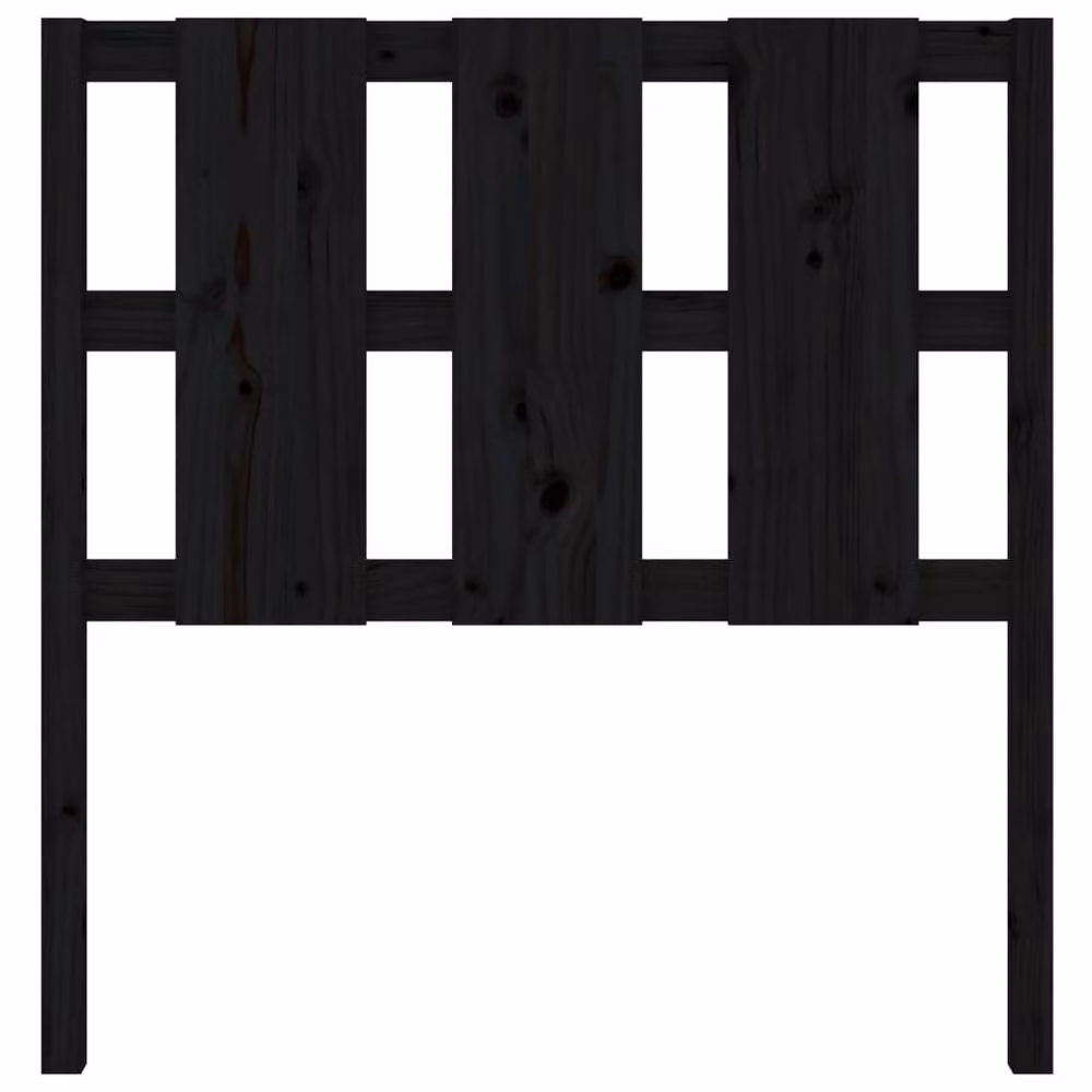 Berkfield Home Beautiful Bed Headboard in Black Solid Wood Pine, W/D/H: 95.5 x 4 x 100 cm – 3
