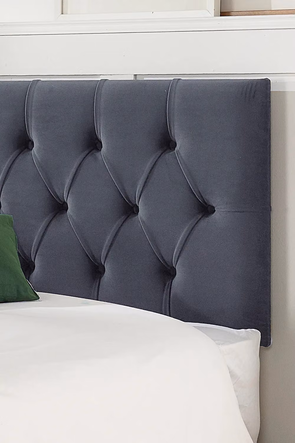 Aspire Olivier Grey Velvet Hybrid Memory Pocket Mattress Divan Bed with Strutted Headboard and 2 Drawers, W/D/H: 180 x 200 cm – 2