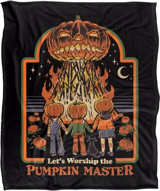 Steven Rhodes Pumpkin Master Super Soft Fleece Throw Blanket, Multicolour, W x D: 152 x 127 cm – 1