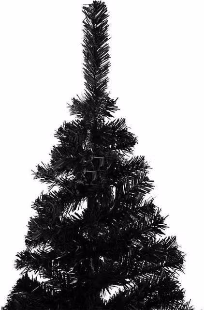 Berkfield Home Beautiful Artificial Pre-lit Christmas Tree with Black and Gold Ball Set, H 150 x W 75 x D 75 cm – 1